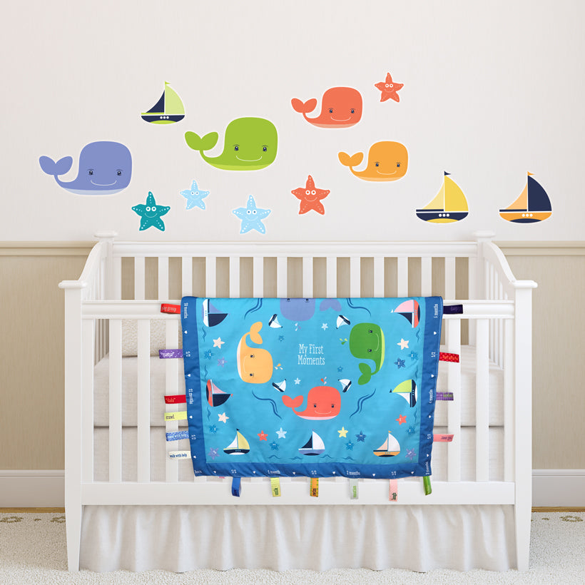 Wee & Charming Happy Whales Wall Decals