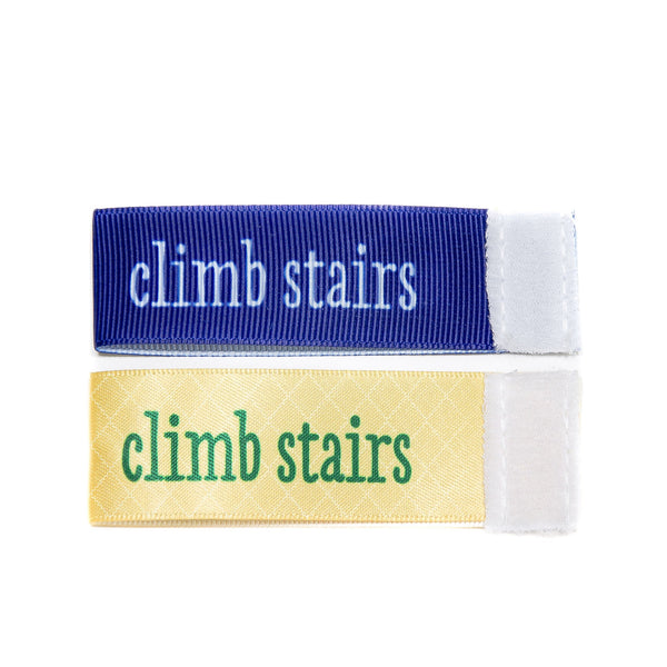 Wee Charm climb stairs milestone ribbon for Baby Charm Blanket