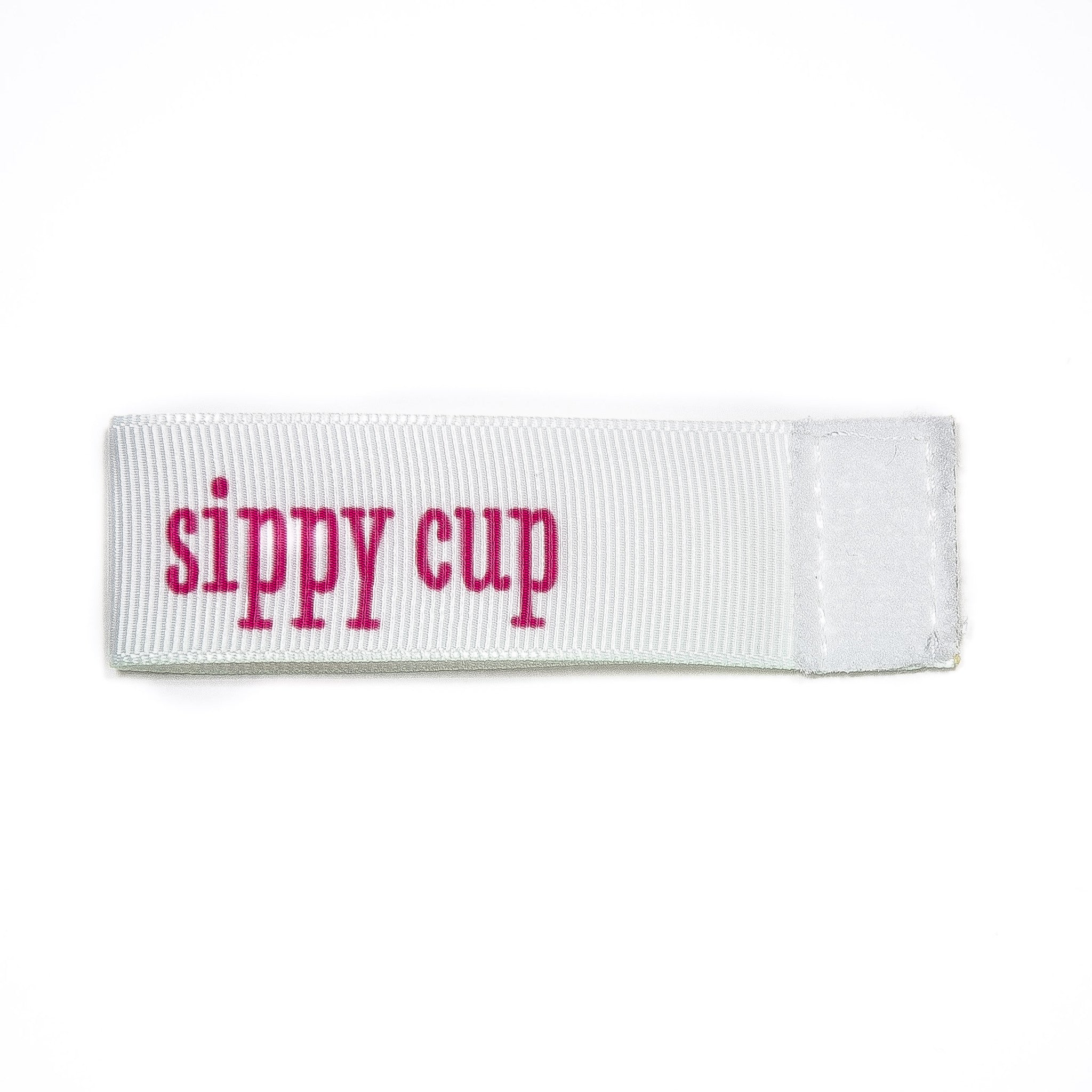 sippy cup Wee Charm ribbon white