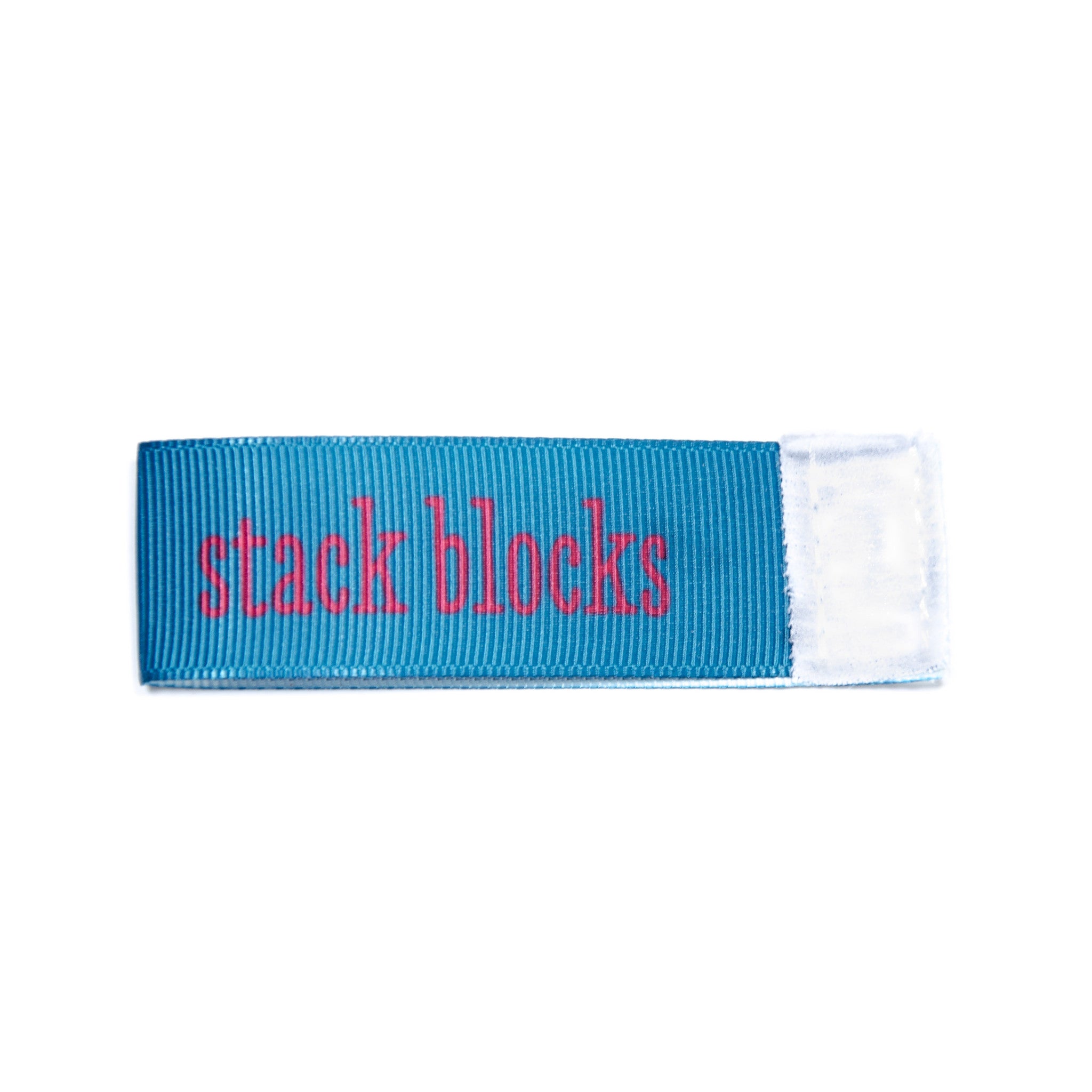 stack blocks Wee Charm ribbon turquoise