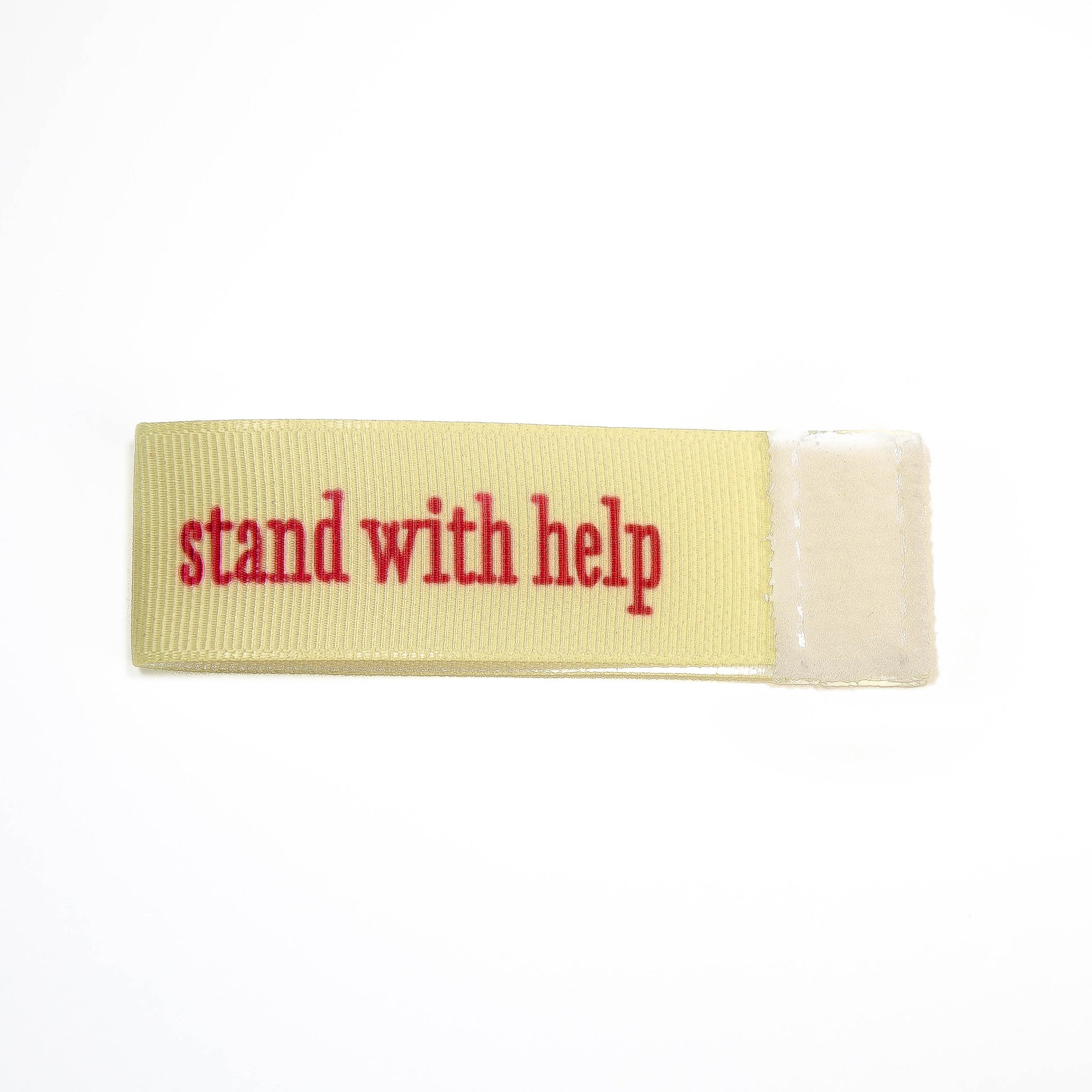stand with help Wee Charm ribbon ivory